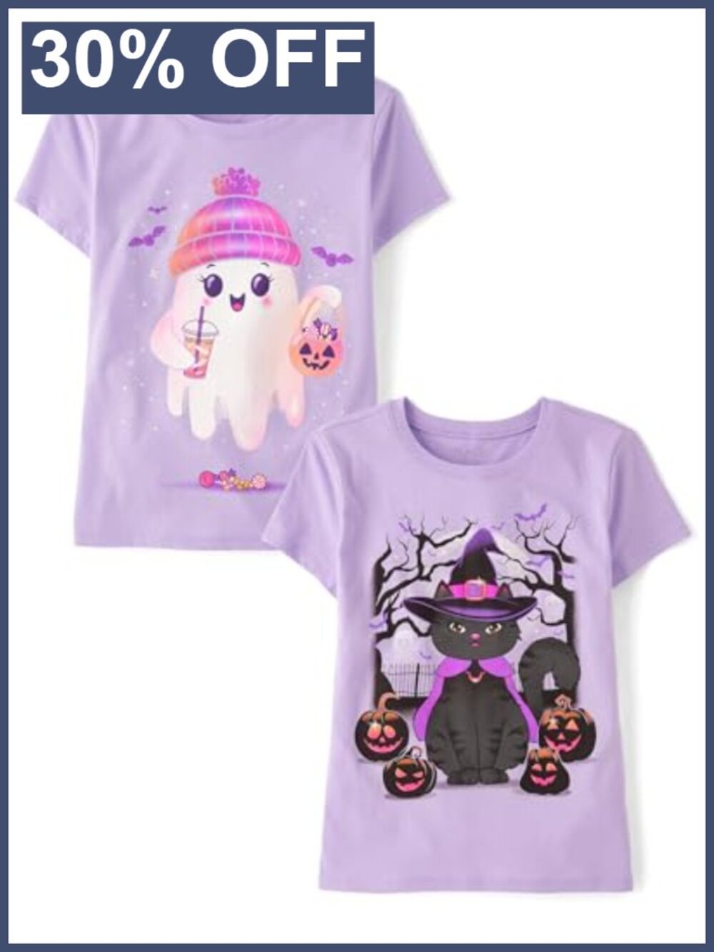 Kids Halloween Graphic Tees 2 Pack Short Sleeve Tee